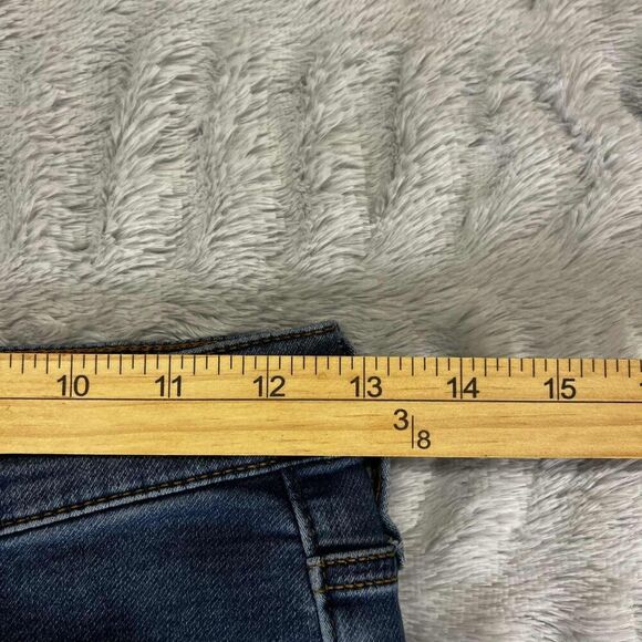 J.Crew Jeans Women 26 Mid Rise Skinny Blue Stretch Denim Raw Hem Distressed - Picture 7 of 9